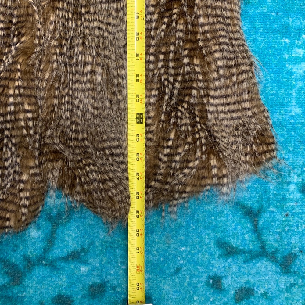 Cristina B Long Faux Fur Vest Brown - Picture 11 of 11